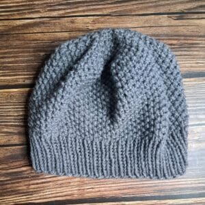 Grey Seed Stitch Toque