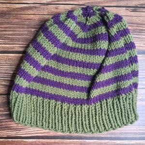 Green And Purple Striped Toque
