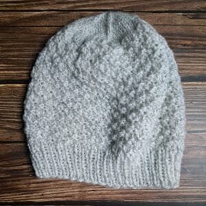 White With Grey Flecks Textured Toque
