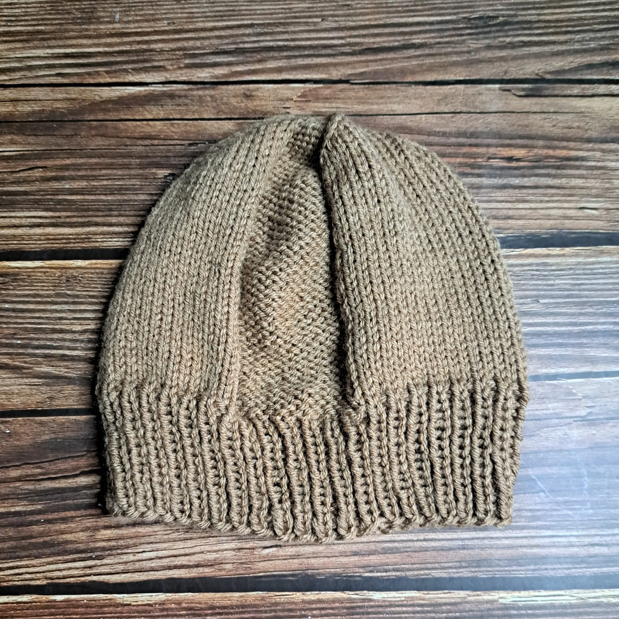 Light Brown Garter Panel Toque